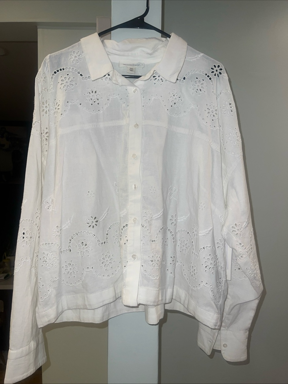 NWT Treasure& Bond White Cotton/ linen Blend Shirt XXL
